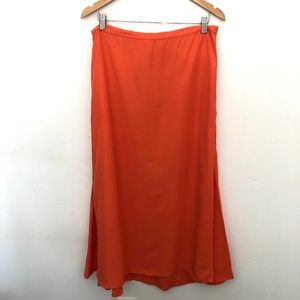 COS Orange A-Line Midi Skirt